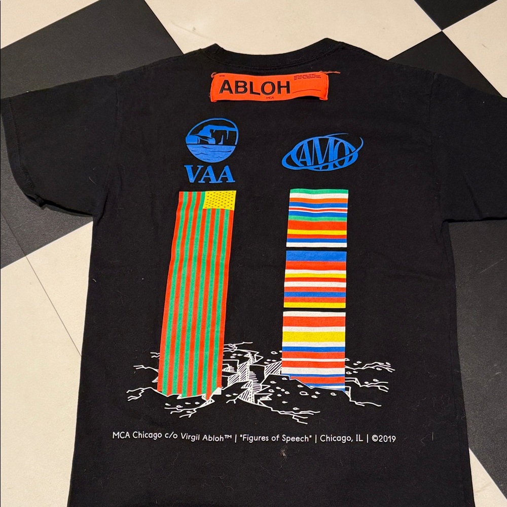 Champion Black Tee with Colorful Graphics